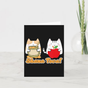 Cartão Rosh Hashana Para Pessoas De Gato Kawaii - Feliz J