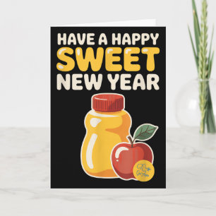 Cartão Rosh Hashanah Feliz Ano Novo Doce Mel Urso Judeu