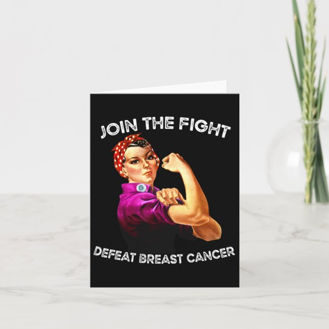 Cartão Rosie The Riveter Derrotar A Consciência Do Cancer (Frente)