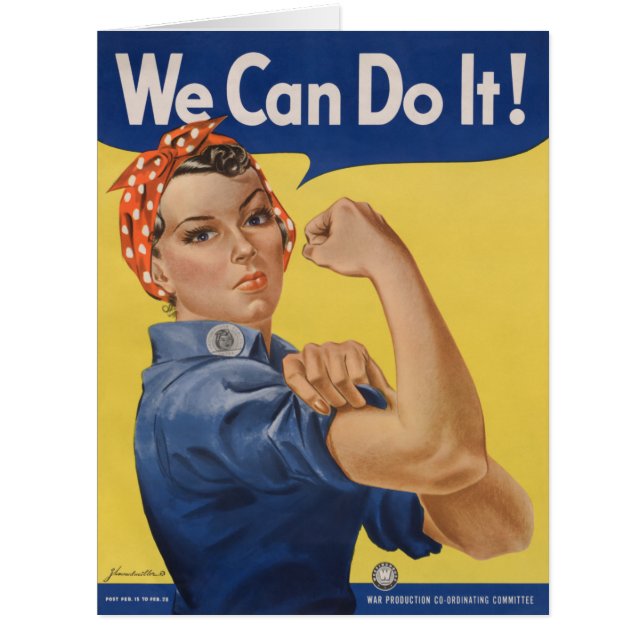 Cartão Rosie the Riveter: Forte Empoderamento feminino (Frente)