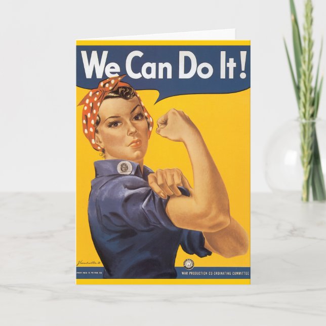 Cartão Rosie the Riveter "Nós podemos fazer isso" (Frente)