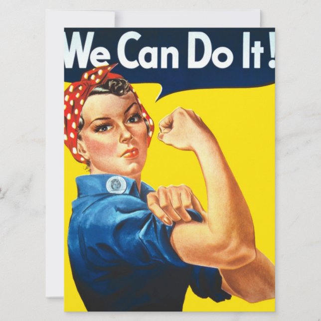 Cartão Rosie the Riveter (Trabalho de arte Icônica) (Nós  (Frente)