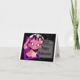 Cartão Rosie Toon Kitty Fairy Kitten with Tomb Card