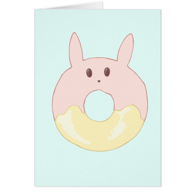 Cartão Rosquinha do coelho de Kawaii (Frente)