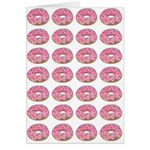 Cartão Rosquinhas cor-de-rosa com placa de Comida de Rosq