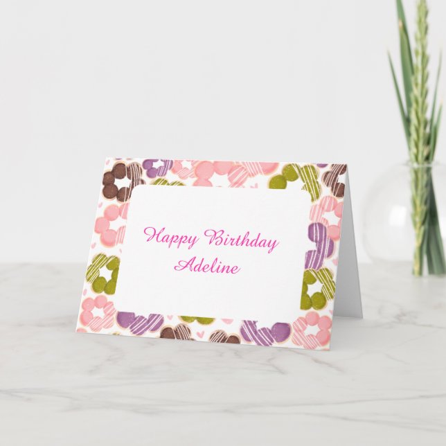 Cartão Rosquinhas De Morango, Matcha, Chocolate E Ube Moc (Frente)