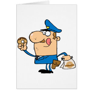 Cartão rosquinhas engraçadas comendo cartoon