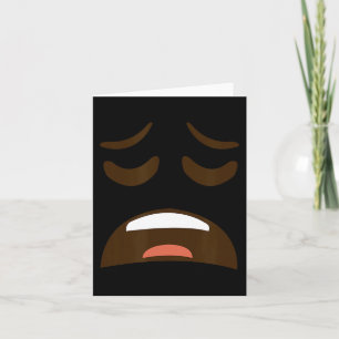 Cartão Rosto Cansado Emoji Fantasia Fácil de Halloween