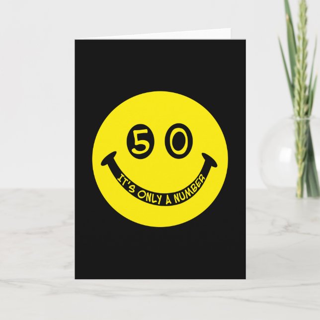 Cartão Rosto de 50 anos, é só um número! (Frente)