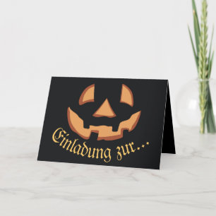 Cartão Rosto de abóbora para Halloween