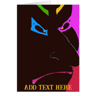 Cartão Rosto de Arte Palhaçada, adicionar texto,