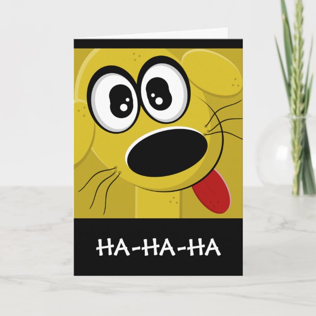 Cartão Rosto de Cachorro Amarelo (Frente)