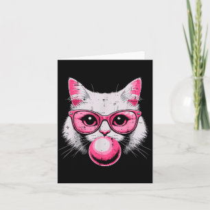 Cartão Rosto de Gato Nk Gles Chiclete Fofo Kitty Mulheres