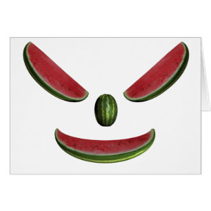 Cartão Rosto de Melancia Sorridente