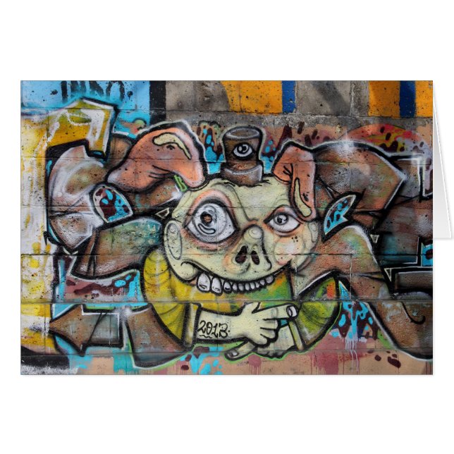 Cartão Rosto estranho do porco (Frente Horizontal)