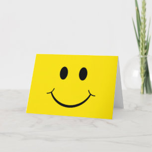 Cartão Rosto Feliz Amarelo Clássico dos 70