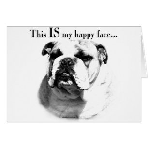 Cartão Rosto Feliz do Buldogue