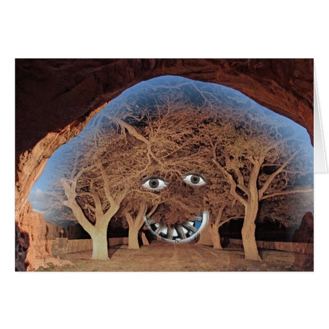 CARTÃO ROSTO NAS ÁRVORES (Frente Horizontal)