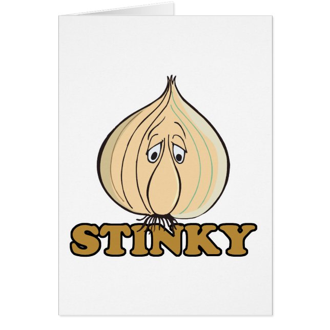 Cartão rosto triste fedorento de alho (Frente)