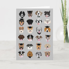 Cartão Rostos de Cachorro de Graduação