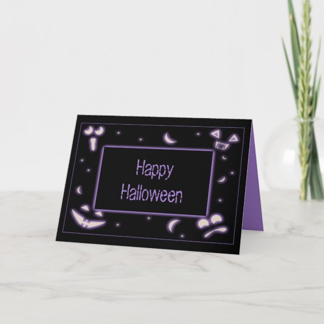 Cartão Rostos de Halloween (Frente)