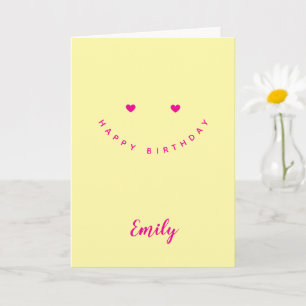 Cartão Rostos Sorridentes Personalizados com Corações, An