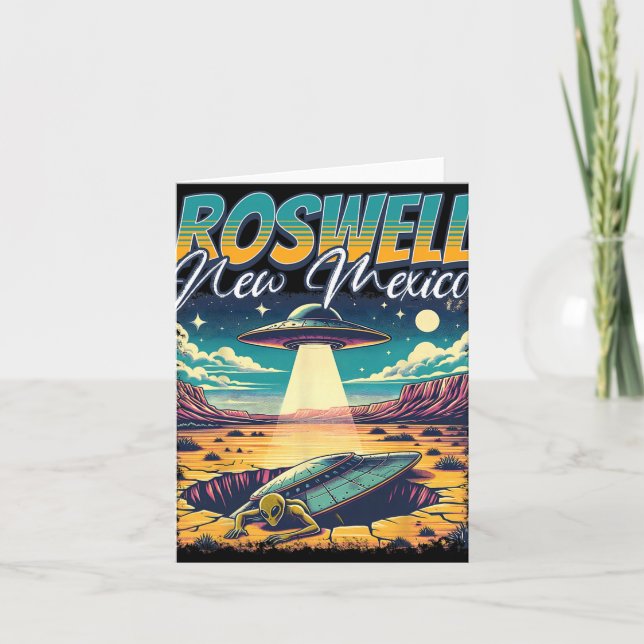 Cartão Roswell New Mexico 1947 Alien Abduction Ufo Crash  (Frente)
