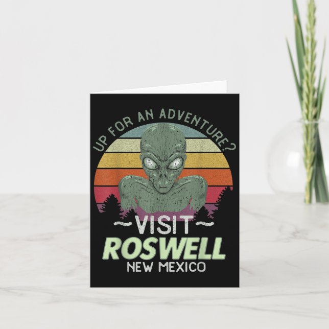 Cartão Roswell New Mexico Alien Head Funny Souvenir Quote (Frente)