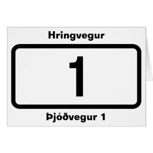 Cartão Rota 1 (Þjóðvegur 1) Ring Road (Hringvegur)