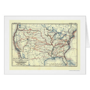 Cartão Rotas do explorador em América 1907