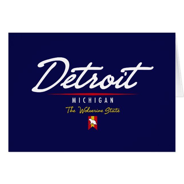 Cartão Roteiro de Detroit (Frente horizontal)