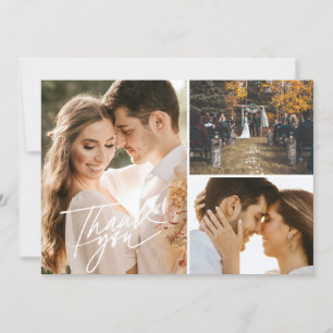 Cartão Roteiro Três Foto Colagem Casamento Obrigado