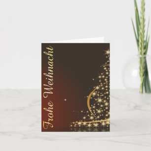 Cartão Rotes Weihnachtsmočimit goldenem Weihnachtsbaum