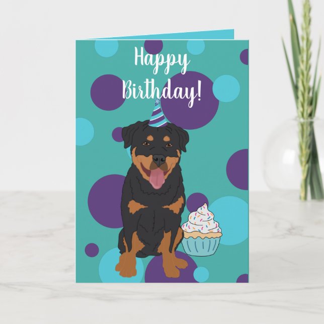 Cartão Rottweiler Birthday (Frente)