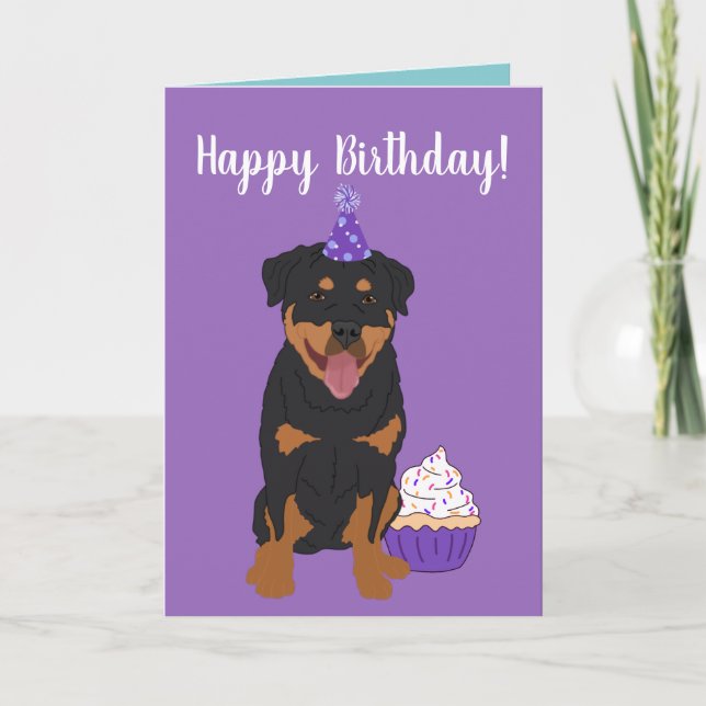 Cartão Rottweiler Birthday (Frente)