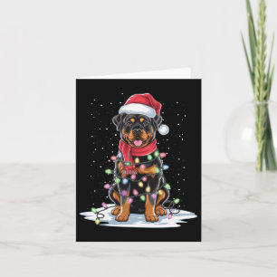 Cartão Rottweiler Cachorro Noel Hábor Árvore de Natal Lev