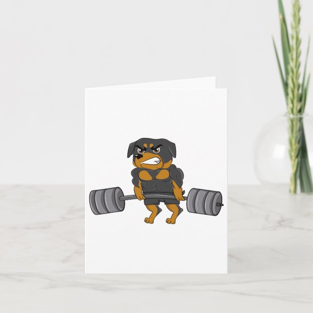 Cartão Rottweiler Camiseta de cão de construção de edifíc (Frente)