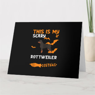 Cartão Rottweiler Costume Halloween Cão Assustador Pregui