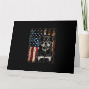 Cartão rottweiler dog 4th of july american flag patriotic