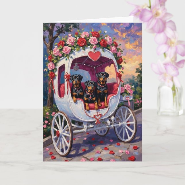 Cartão Rottweiler Dog Valentine's Day (Orquídea)