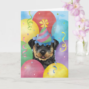 Cartão Rottweiler dos Balões de Aniversário