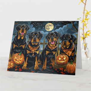 Cartão Rottweiler Halloween Assustador