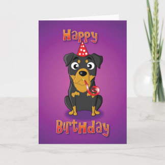 Cartão rottweiler - hat&whistle - happy birthday