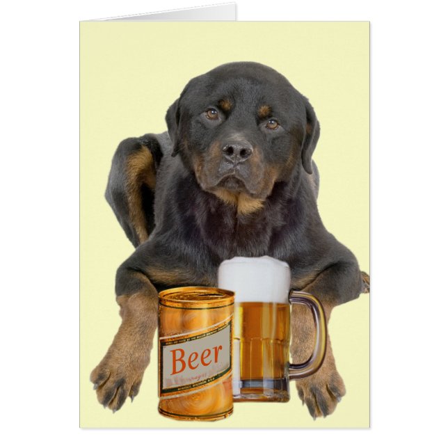 Cartão Rottweiler não toca em minha cerveja (Frente)
