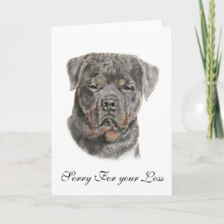 Cartão Rottweiler Sorry For Your  Loss Card