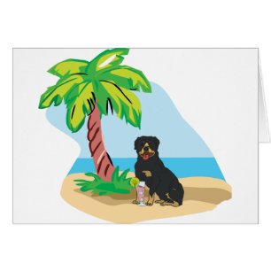 Cartão rottweiler tropical