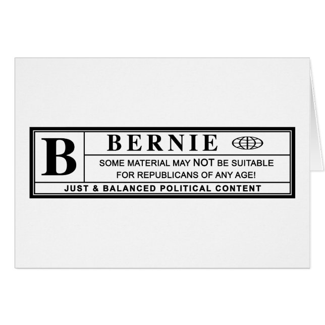 Cartão Rótulo de Aviso Bernie Sanders (Frente horizontal)