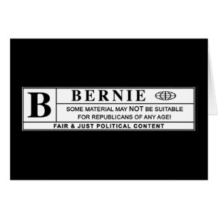 Cartão Rótulo de Aviso Bernie Sanders