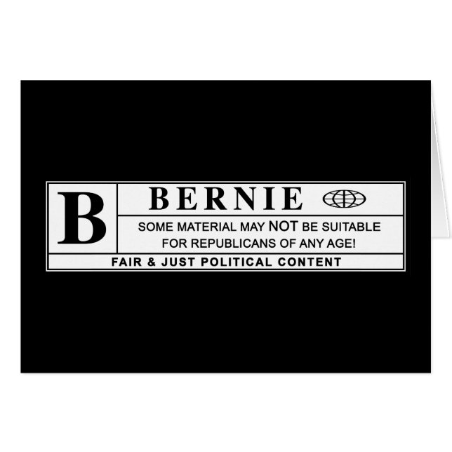 Cartão Rótulo de Aviso Bernie Sanders (Frente Horizontal)