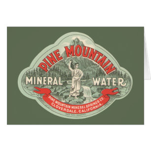 Cartão Rótulo de Produto Antigo, Água Mineral Pine Mounta